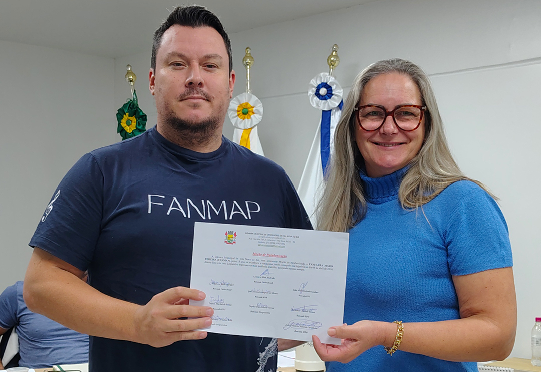 Câmara de Vila Nova do Sul homenageia os 15 anos da Banda Fanfarra Maria Pereira (FANMAP)